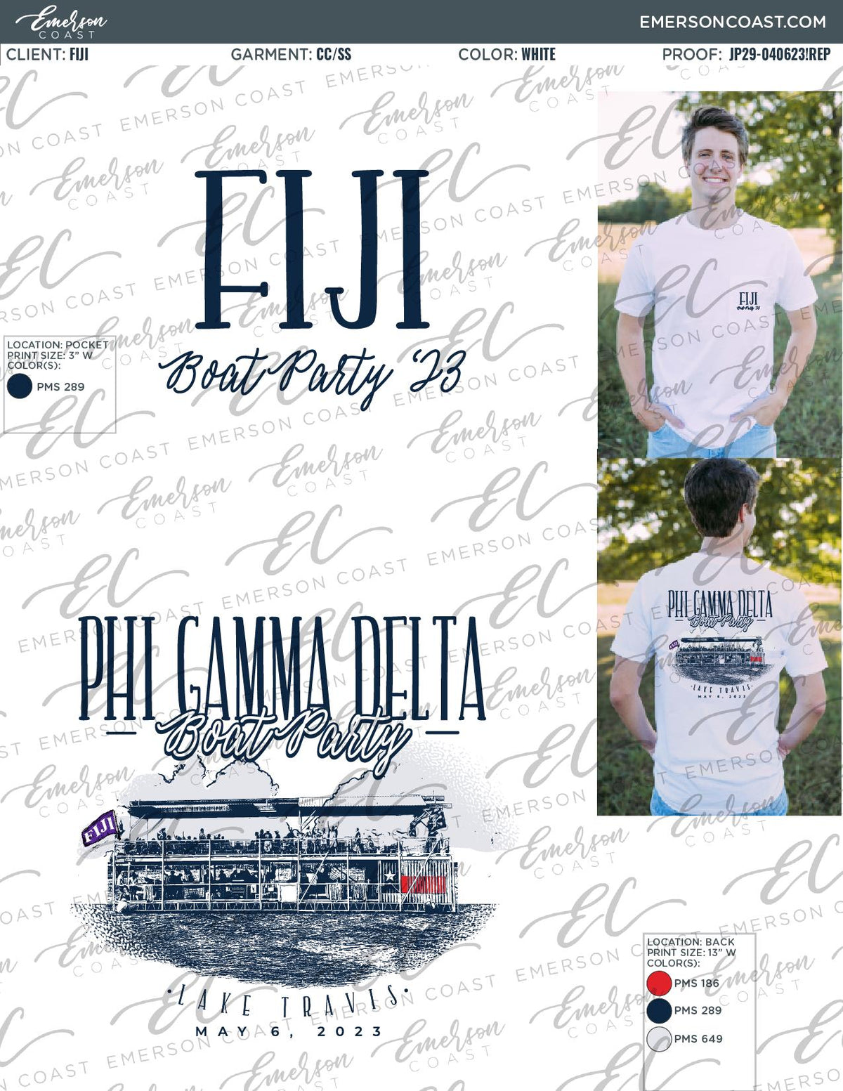 Phi Gamma Delta Texas State University Boat Party T-Shirt