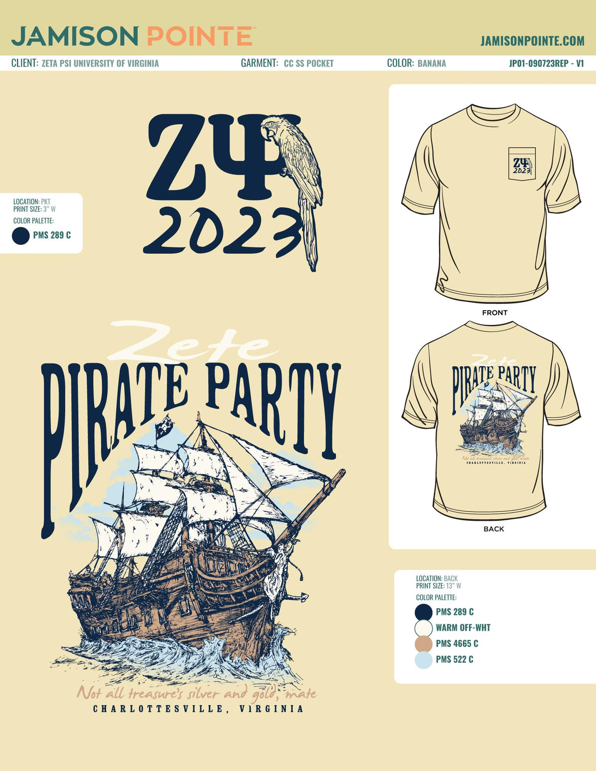 Zeta Psi University of Virginia Pirate T-Shirt