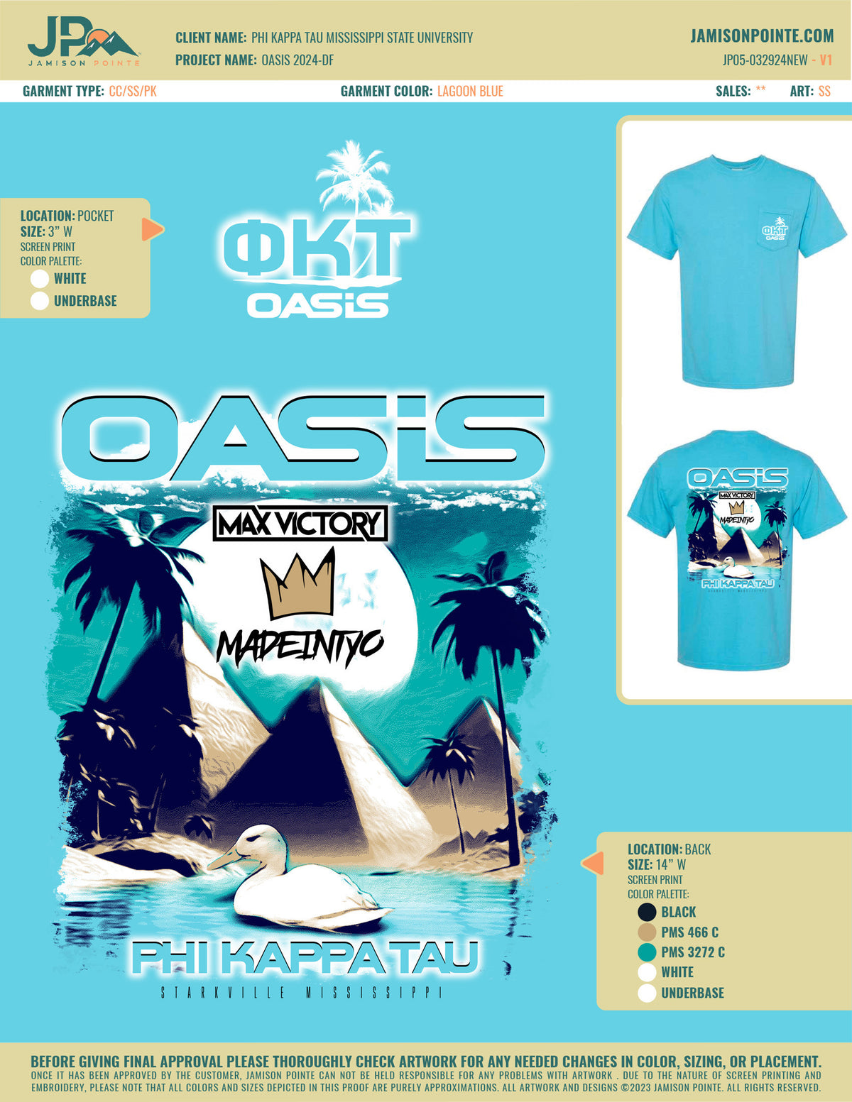 Phi Kappa Tau Mississippi State University Oasis T-Shirt