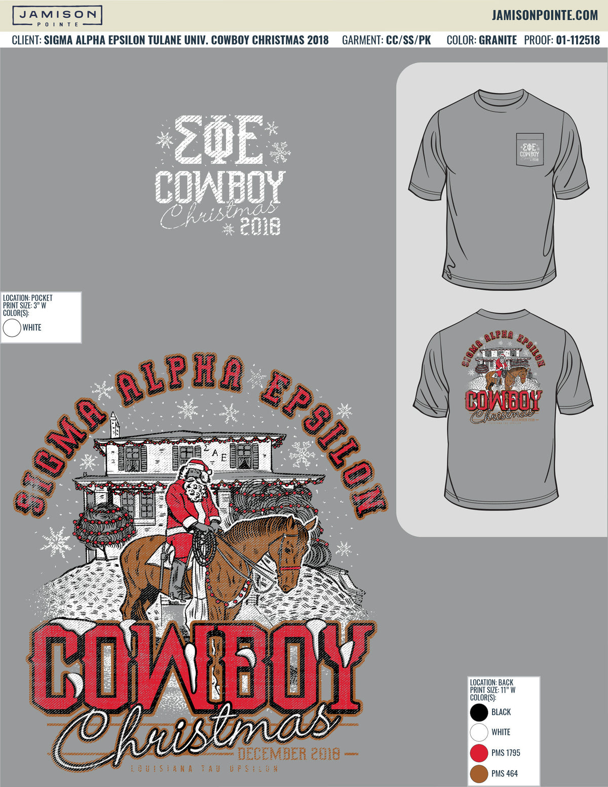 Sigma Alpha Epsilon Tulane University Cowboy Christmas T-Shirt