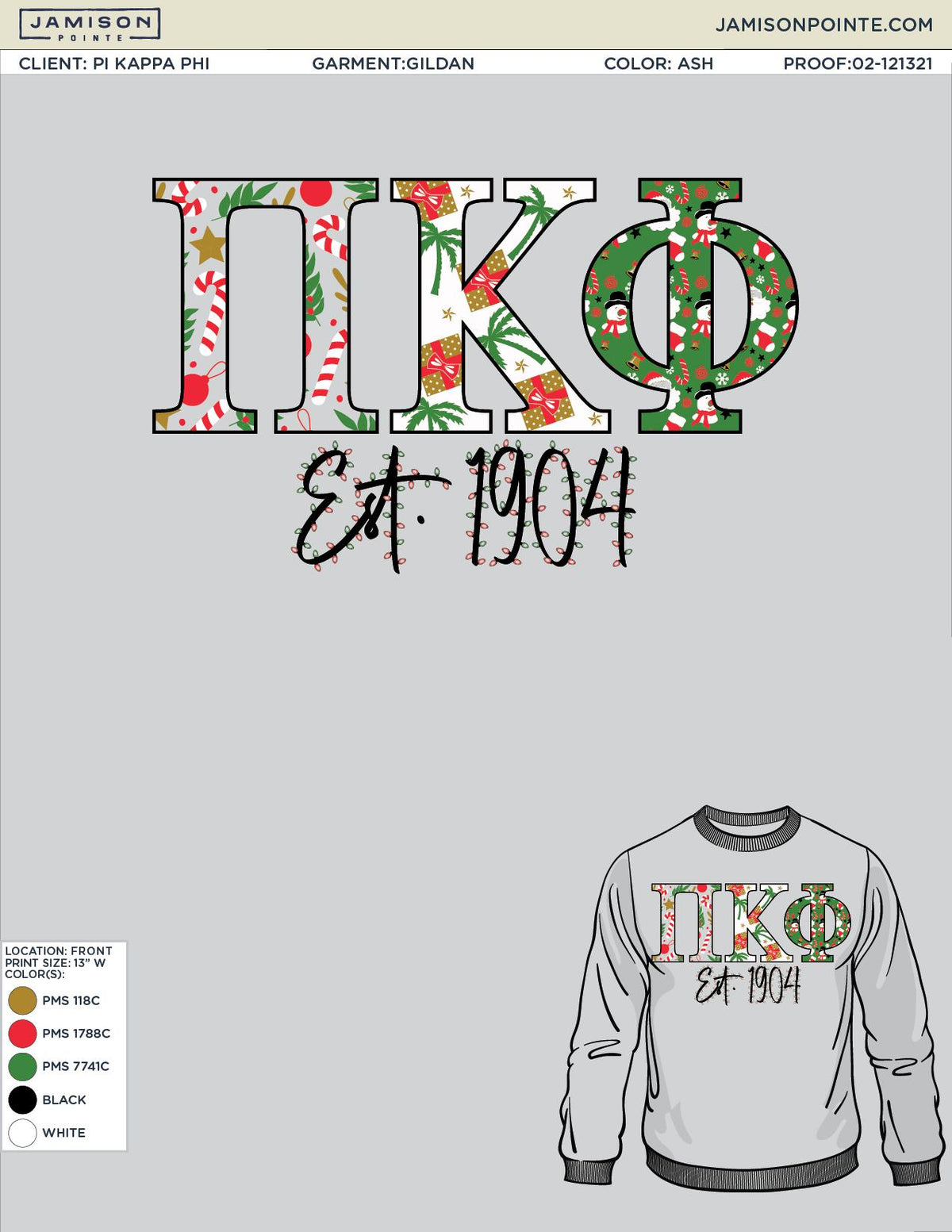 Pi Kappa Phi Florida Atlantic University Holiday Sweatshirt