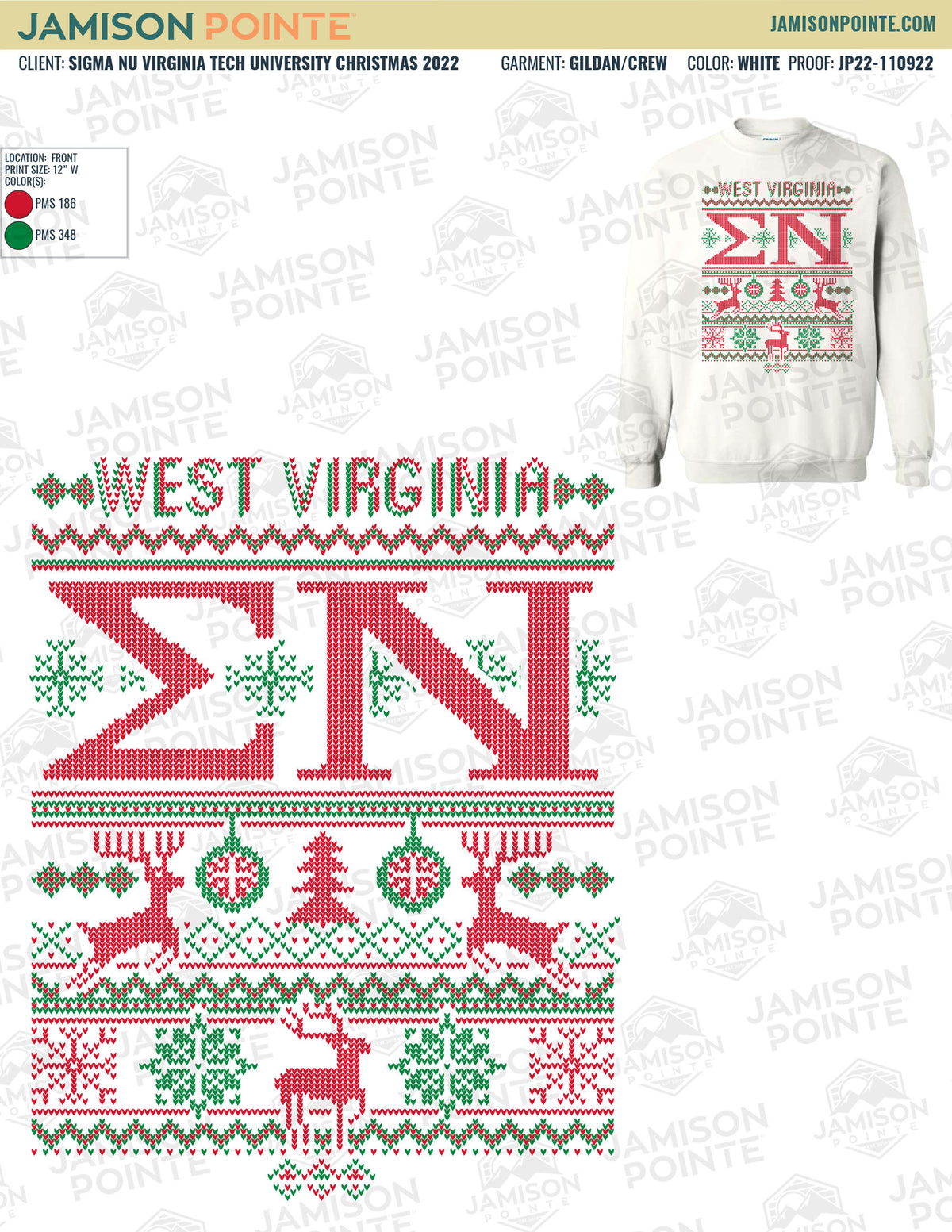 Sigma Nu Virginia Tech University Christmas T-Shirt