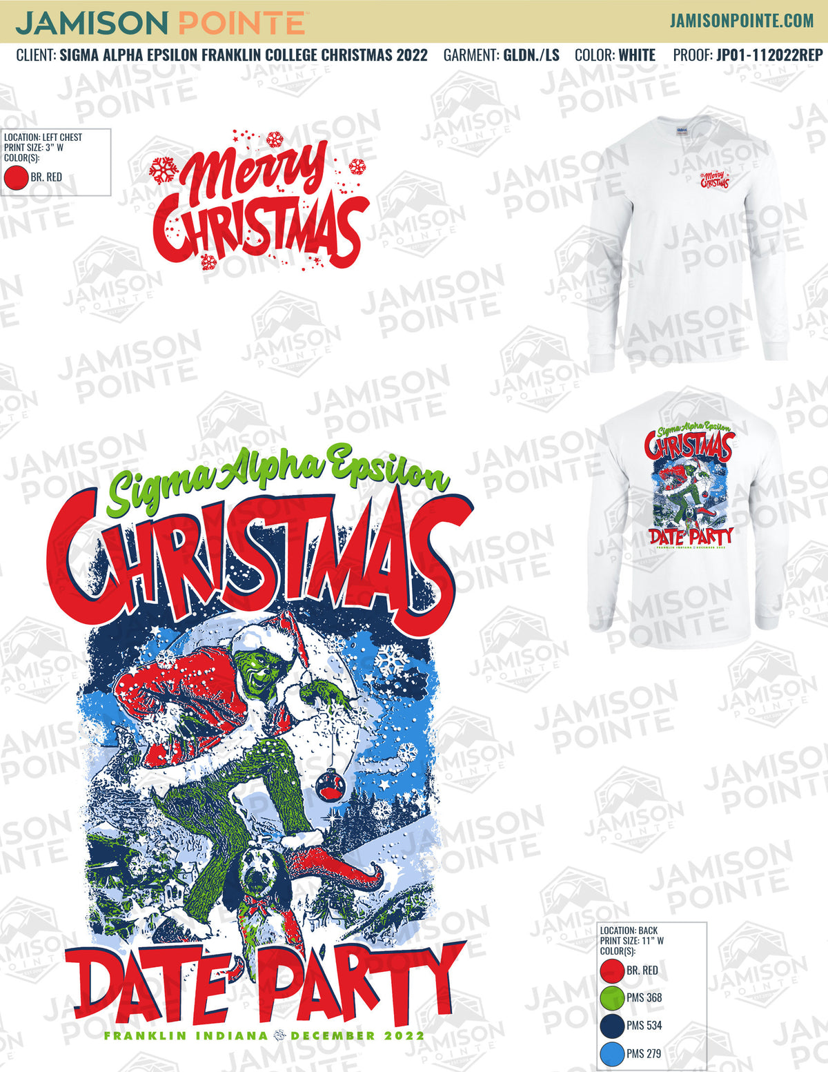 Sigma Alpha Epsilon Franklin College Christmas T-Shirt