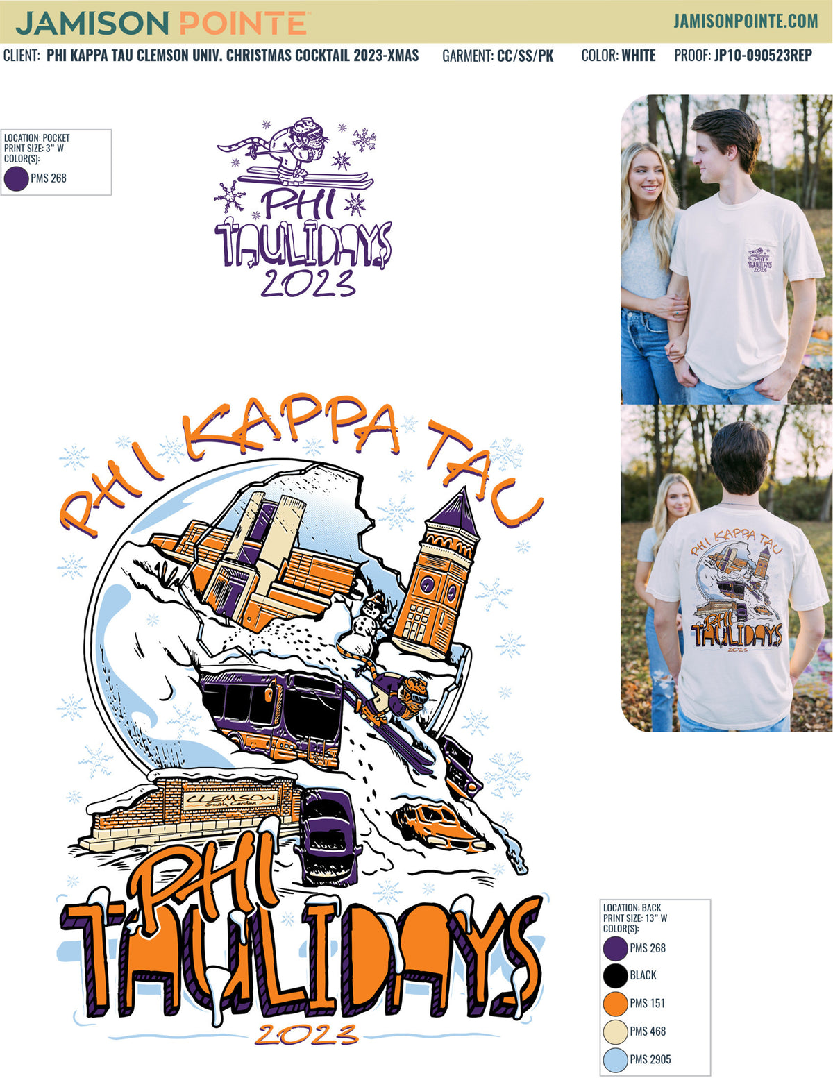 Phi Kappa Tau Clemson University Christmas Cocktail T-Shirt
