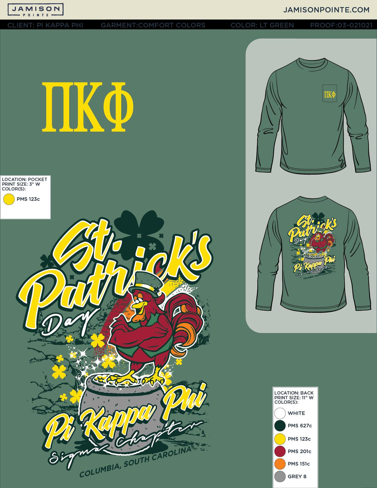Pi Kappa Phi University of South Carolina St Patty's Day T-Shirt