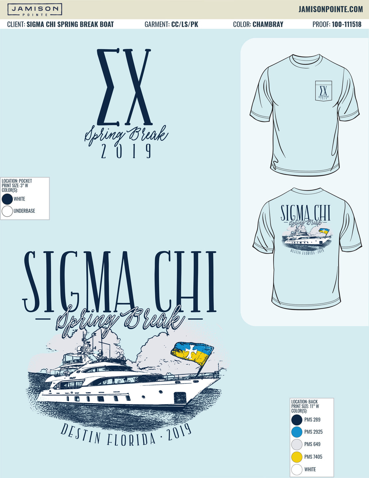 Sigma Chi Spring Break Boat T-Shirt