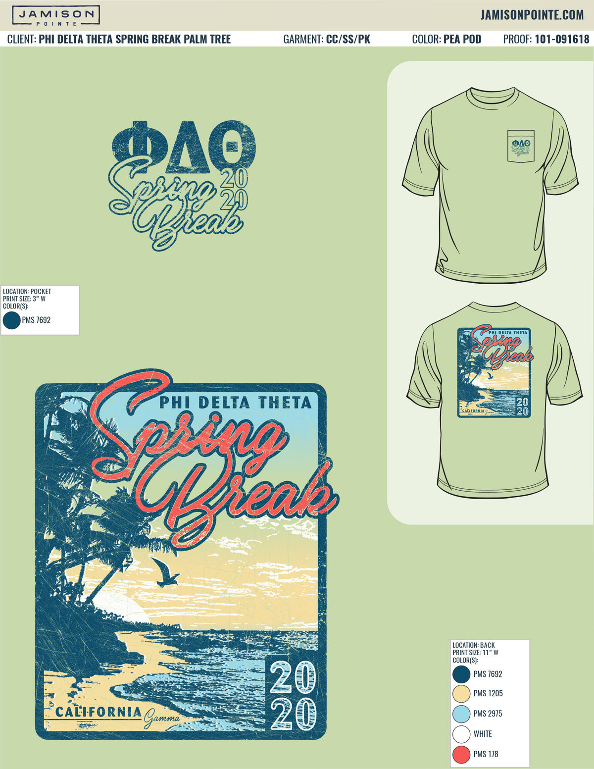 Phi Delta Theta Spring Break Palm Tree T-Shirt