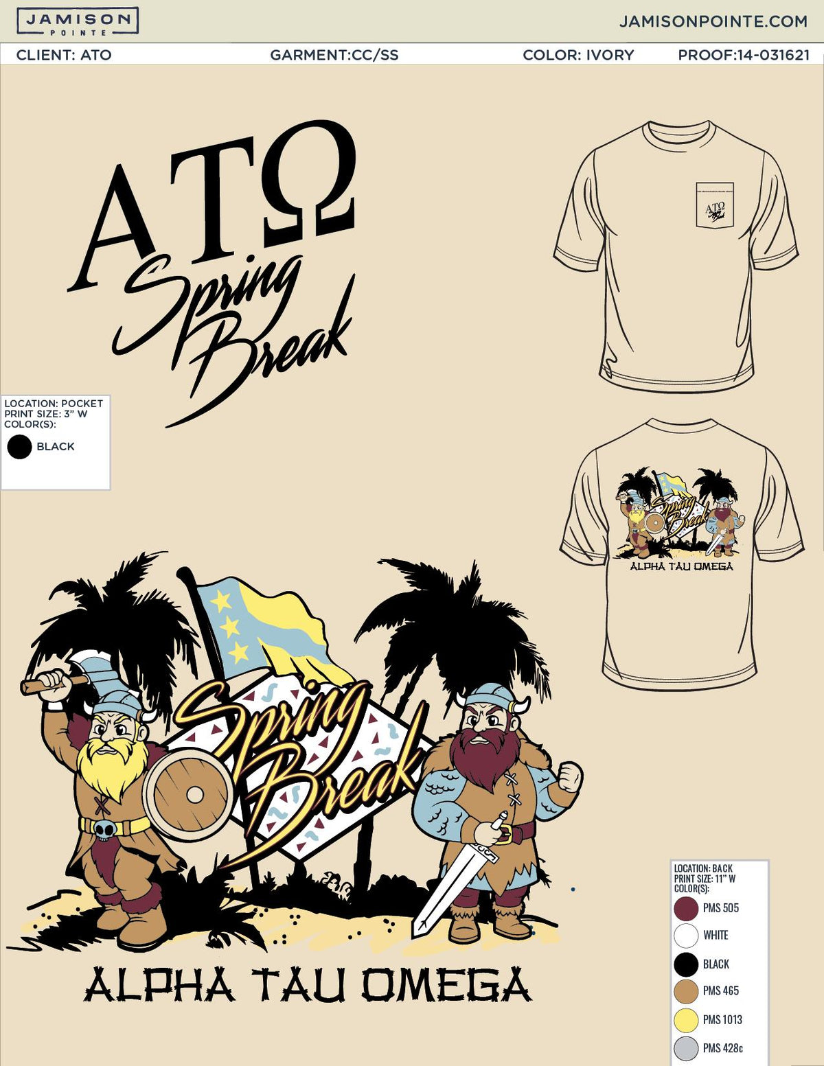 Alpha Tau Omega Troy University Spring Break T-Shirt