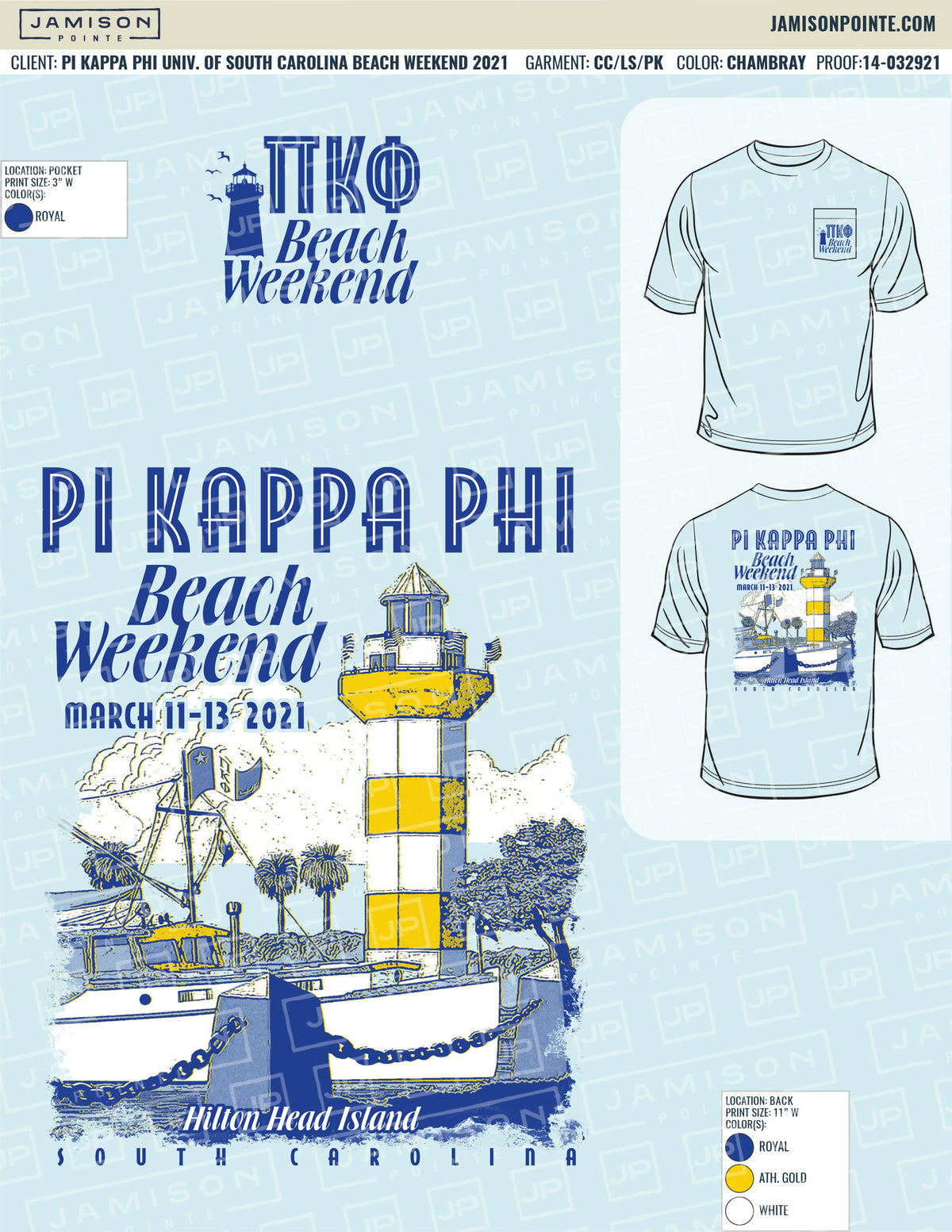 Pi Kappa Phi University of South Carolina Beach Weekend T-Shirt
