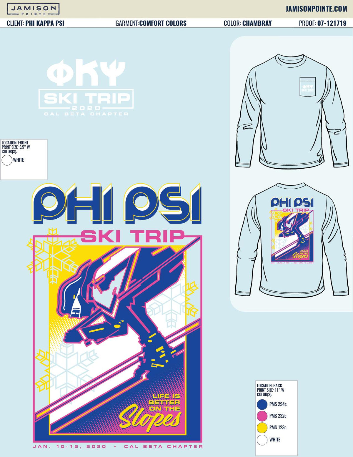 Phi Kappa Psi Stanford University Ski Trip T-Shirt