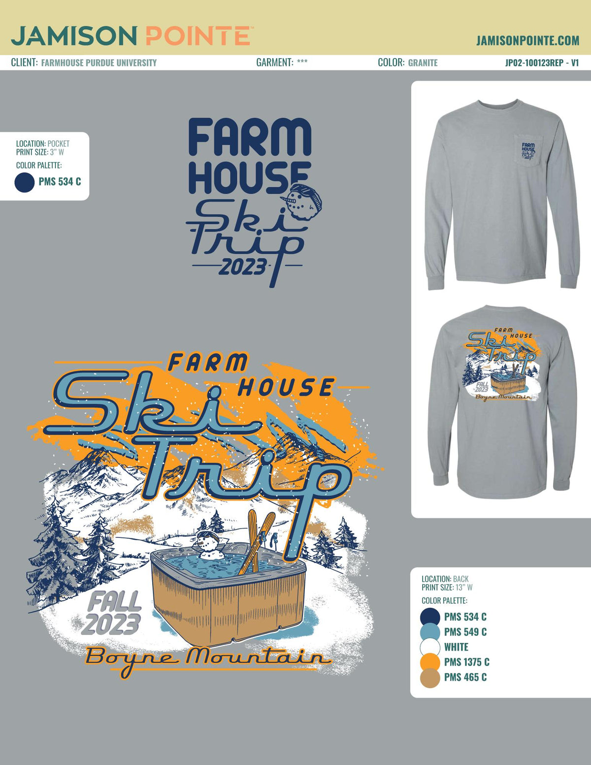 Farmhouse Purdue University Ski Trip T-Shirt