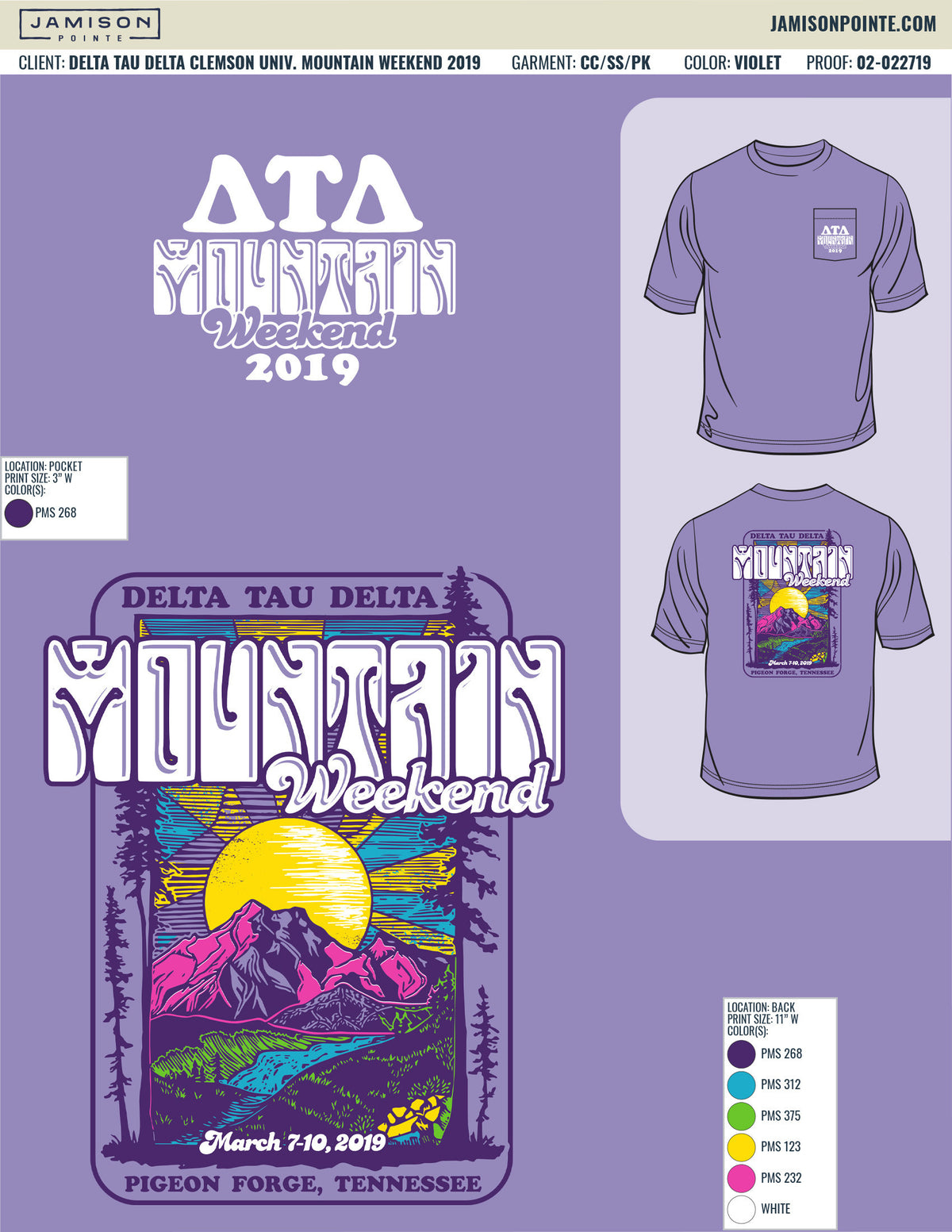Delta Tau Delta Clemson University Mountain Weekend T-Shirt