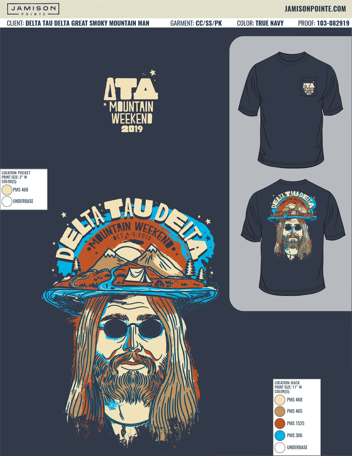 Delta Tau Delta Great Smoky Mountain Man T-Shirt