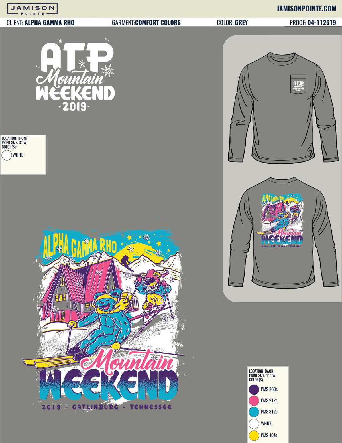 Alpha Gamma Rho Clemson University Mountain Weekend T-Shirt