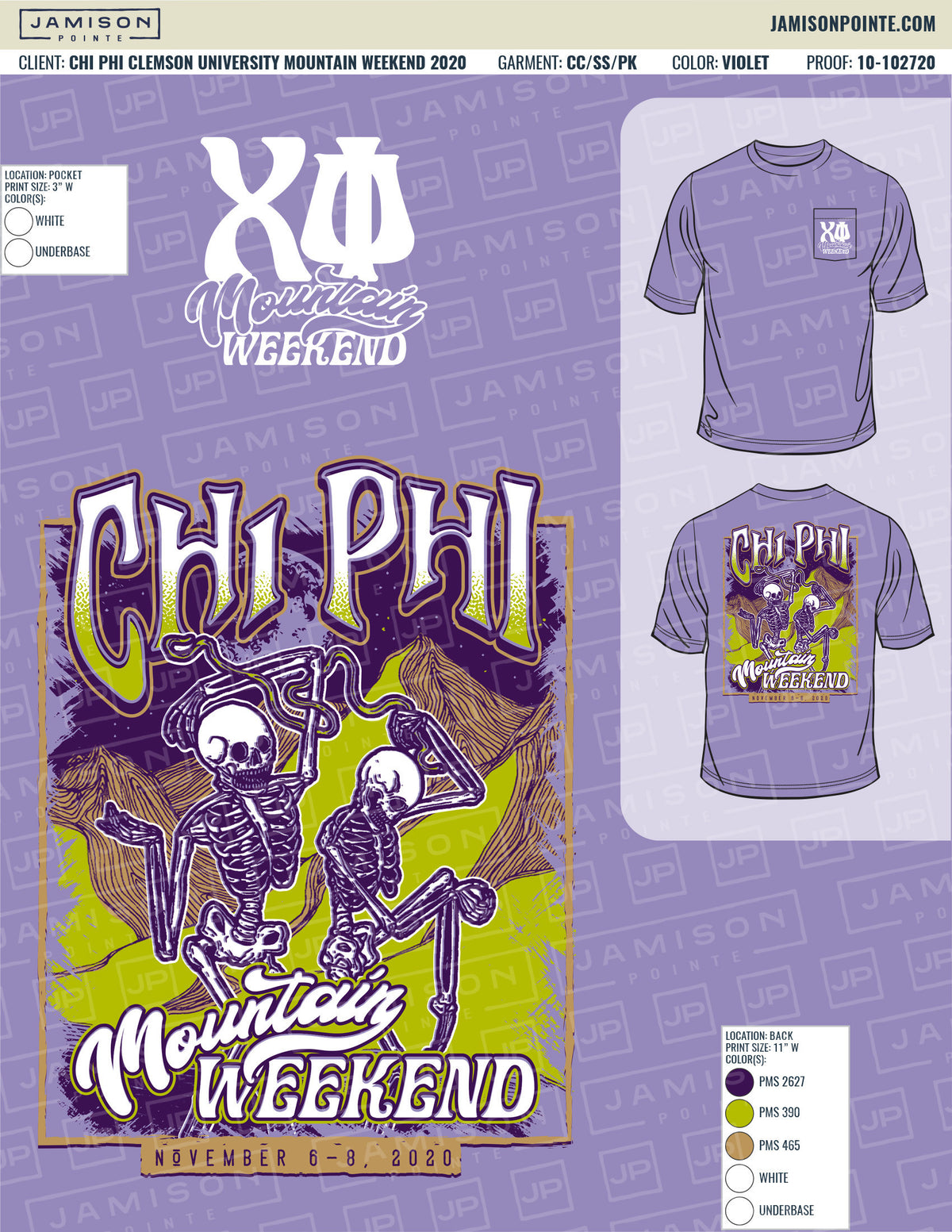Chi Phi Clemson University Mountain Weekend T-Shirt