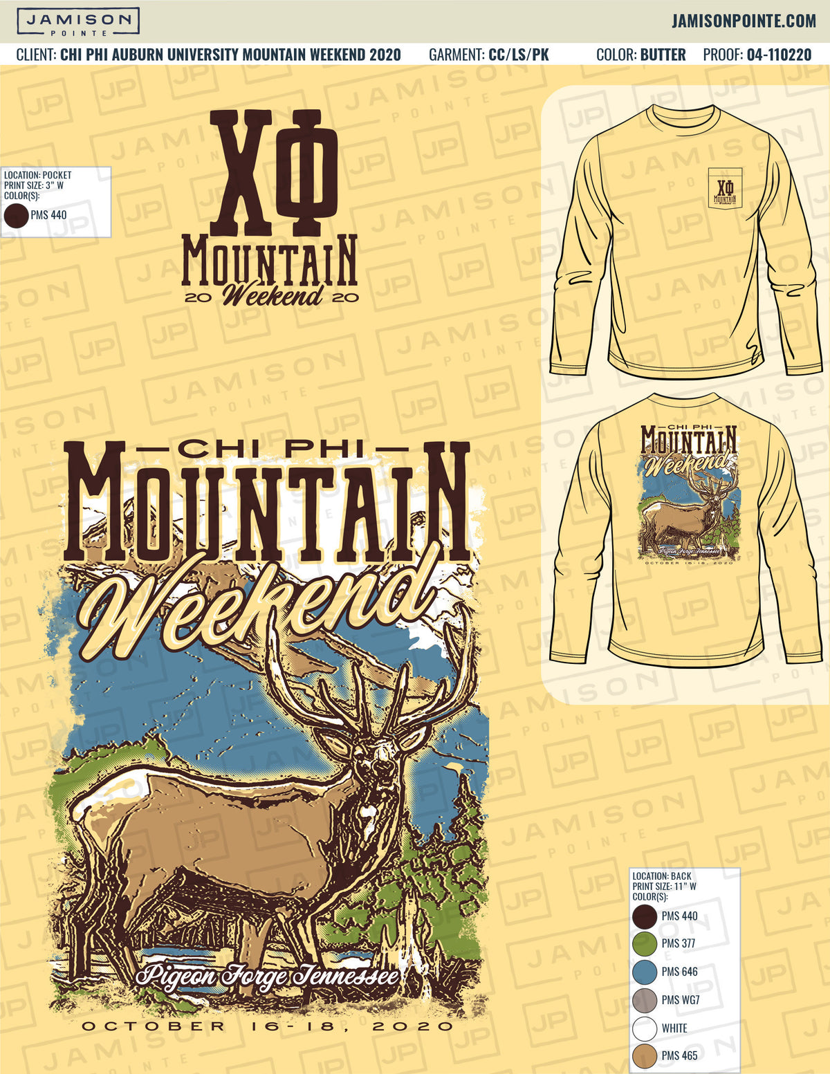 Chi Phi Auburn University Mountain Weekend T-Shirt