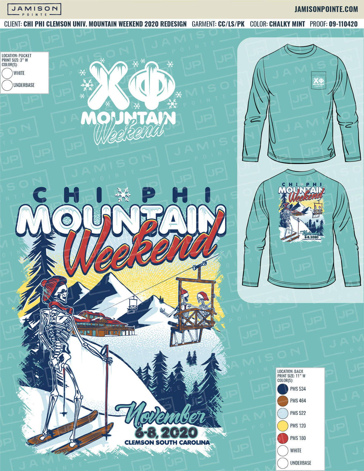 Chi Phi Clemson University Mountain Weekend T-Shirt