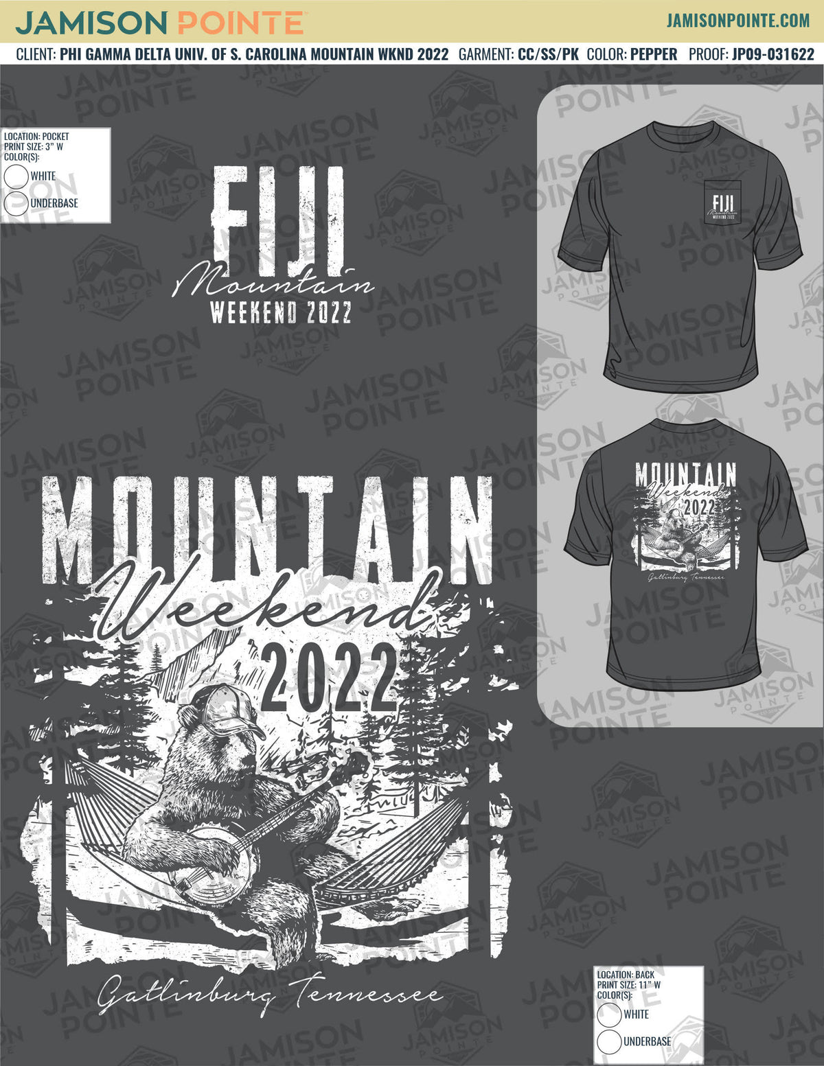 Phi Gamma Delta University of South Carolina Mountain Weekend T-Shirt