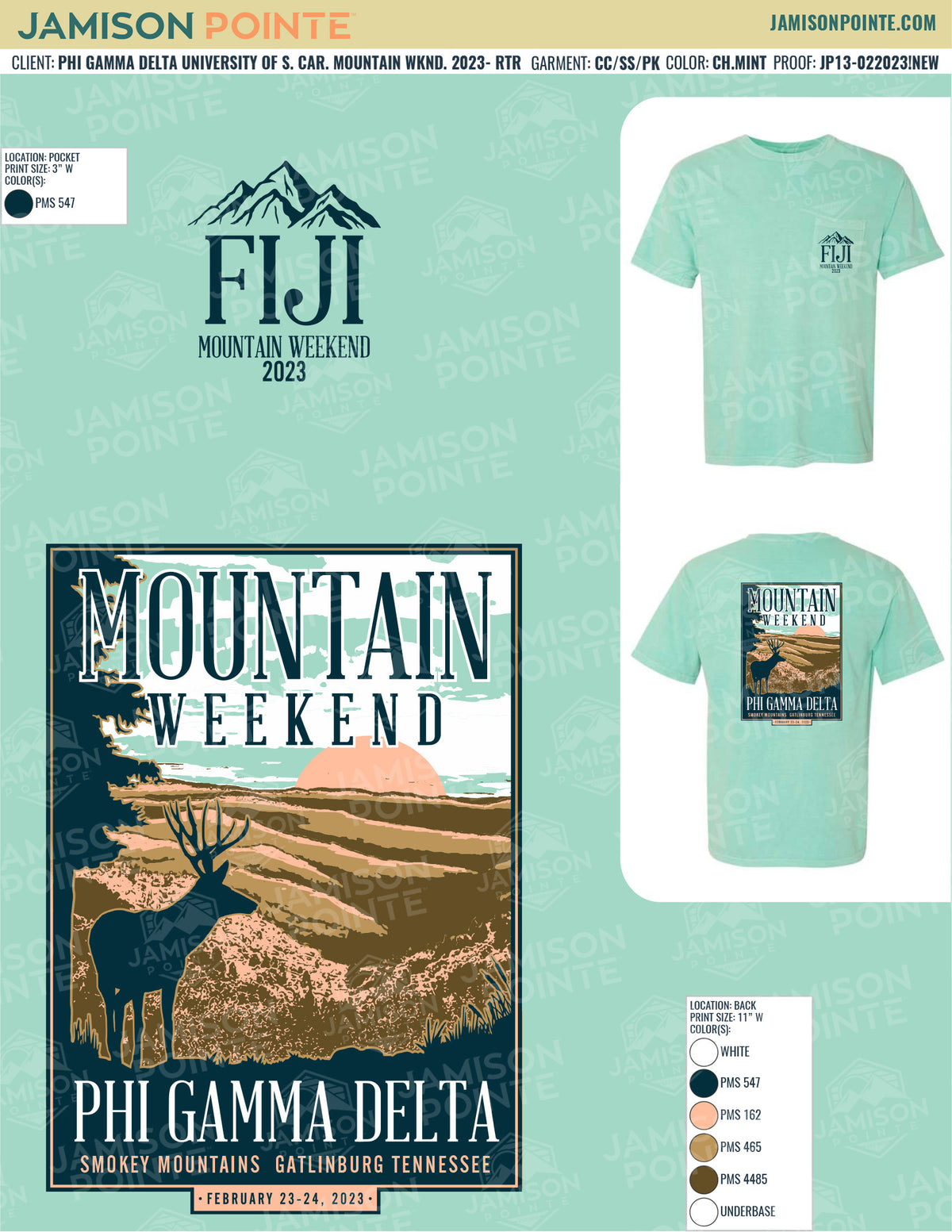 Phi Gamma Delta University of South Carolina Mountain Weekend T-Shirt