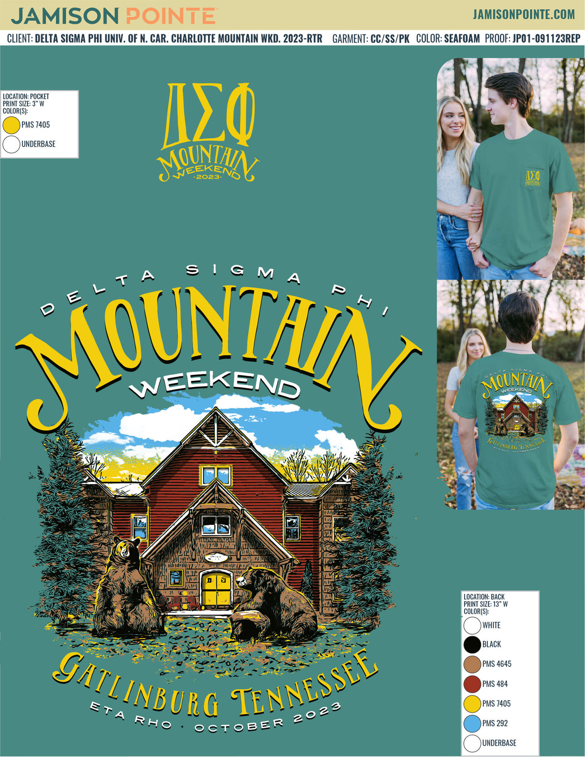 Delta Sigma Phi University of North Carolina Charlotte Mountain Weekend T-Shirt