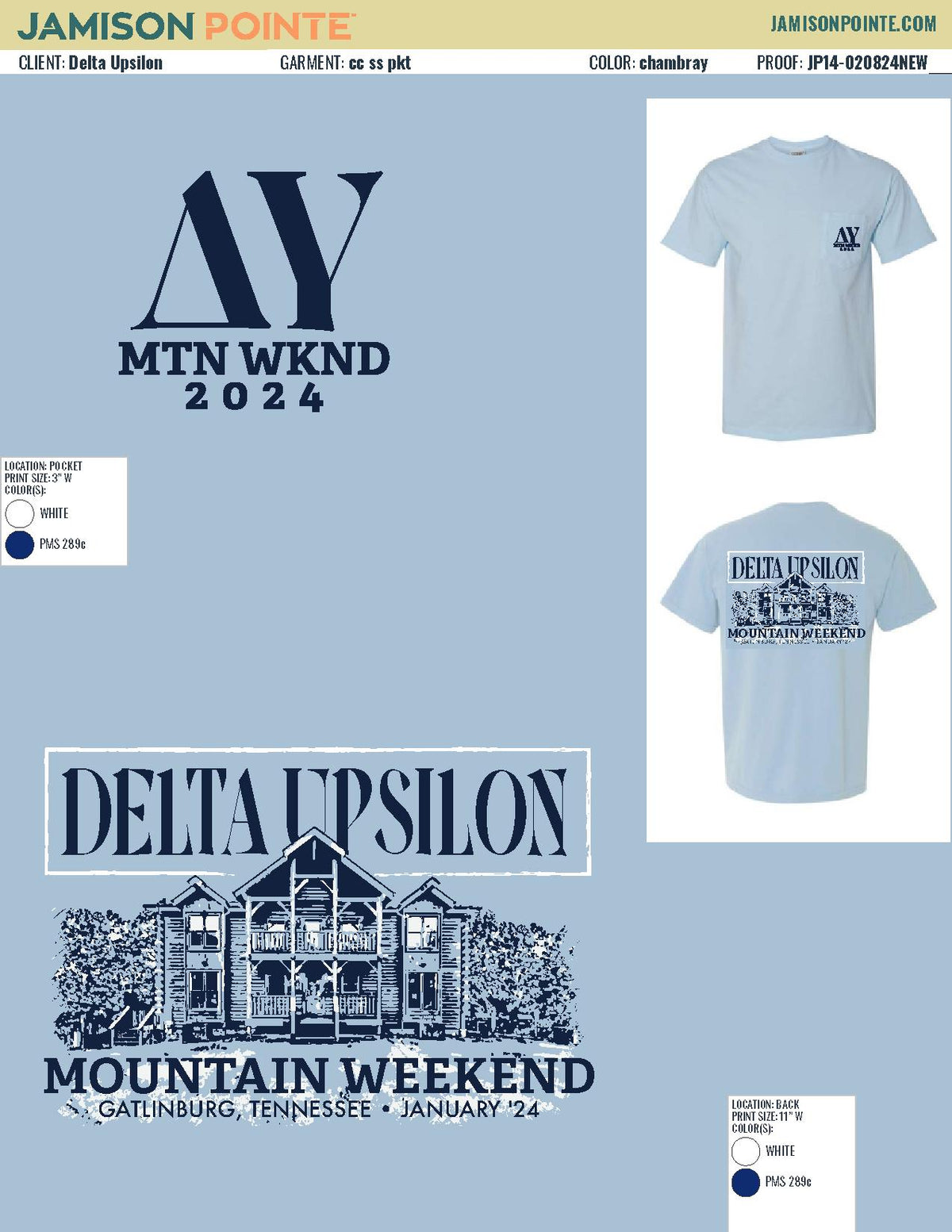 Delta Upsilon Georgia Tech Mountain Weekend T-Shirt