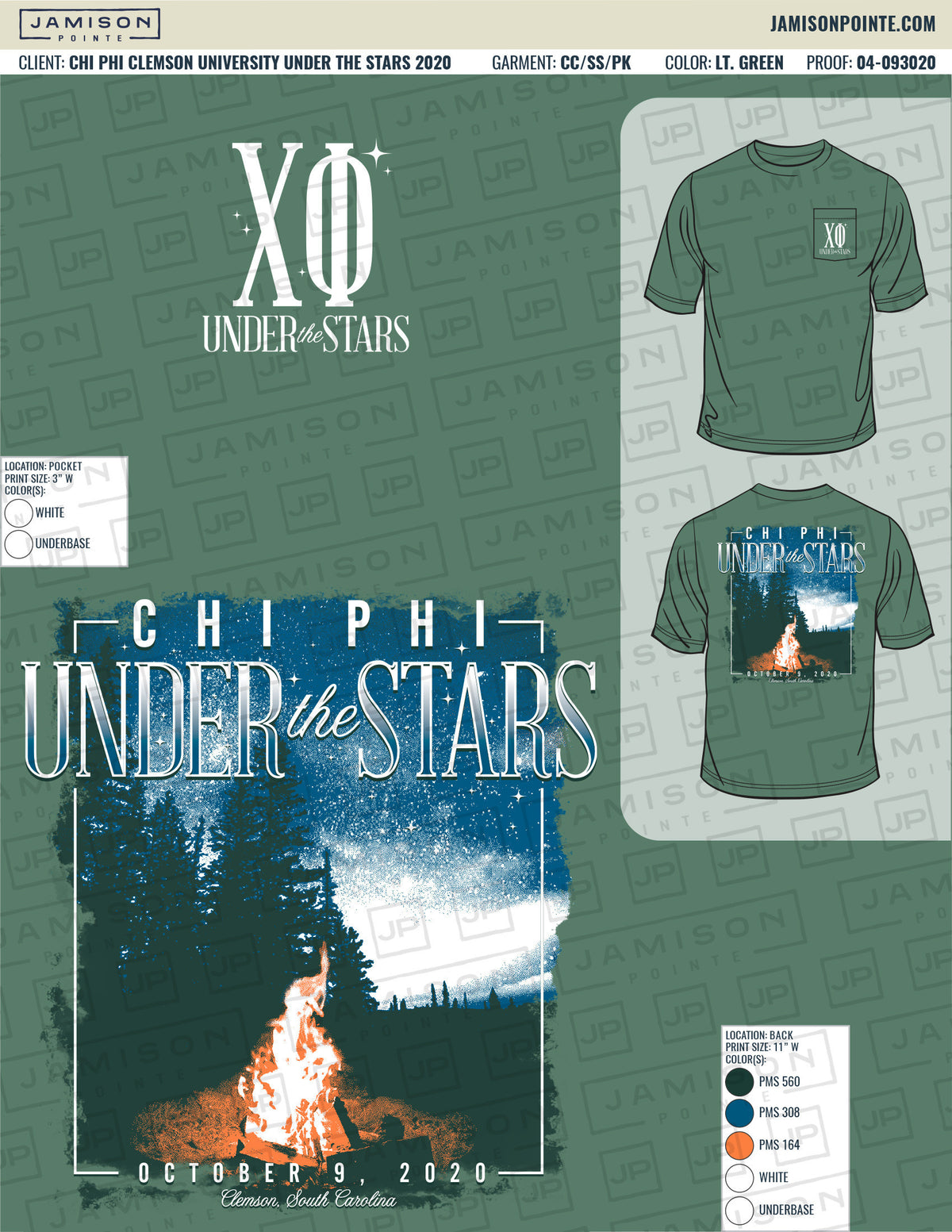 Chi Phi Clemson University Under the Stars T-Shirt