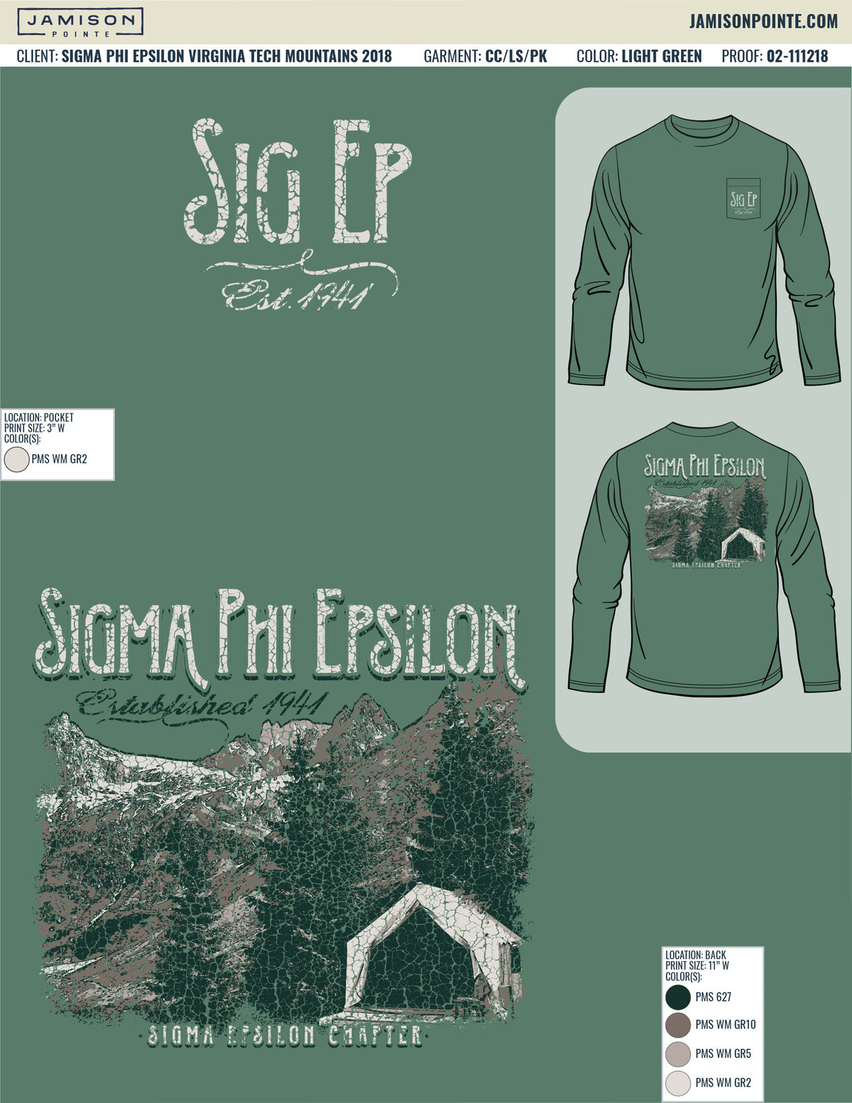 Sigma Phi Epsilon Virginia Tech Mountains T-Shirt