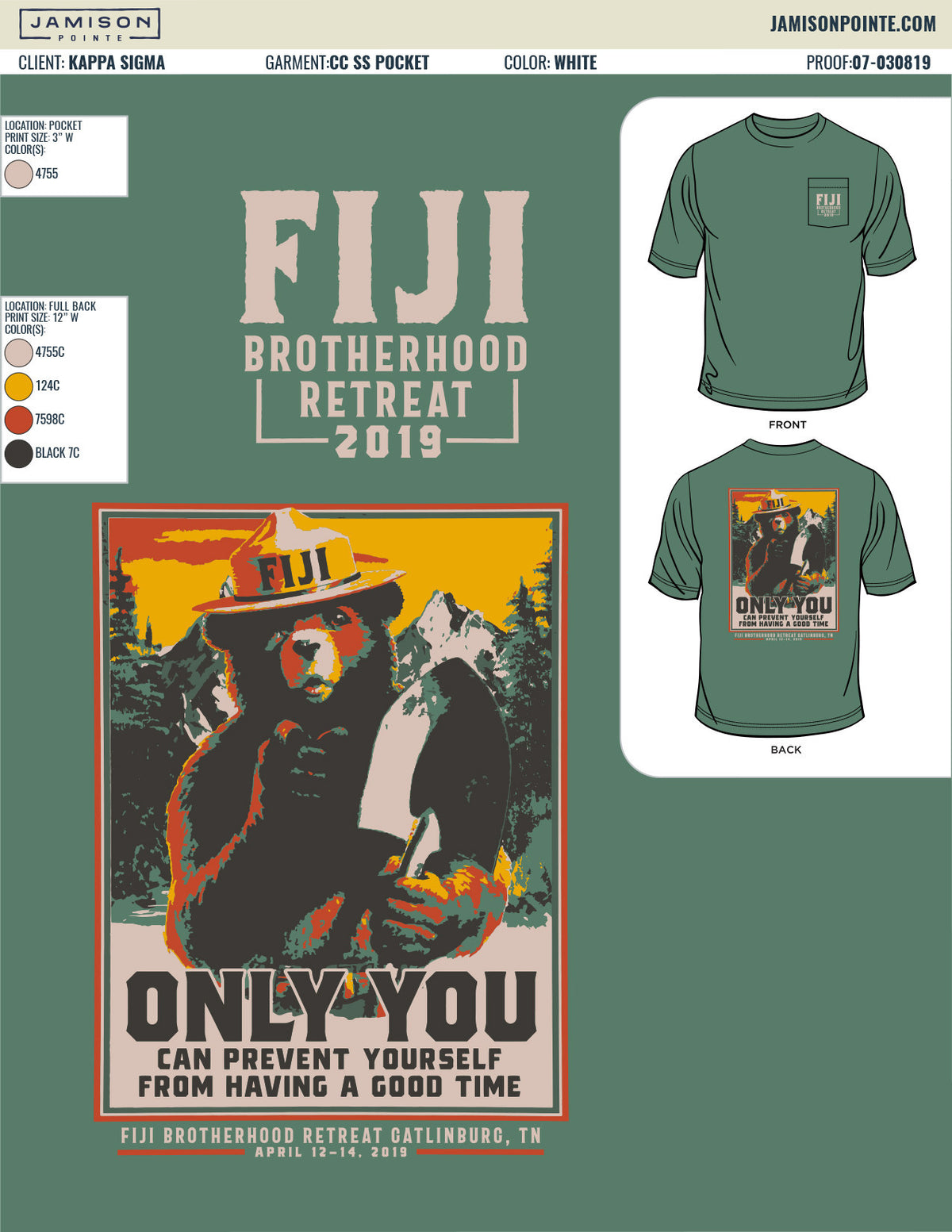 Phi Gamma Delta Western Kentucky University Brotherhood Retreat T-Shirt