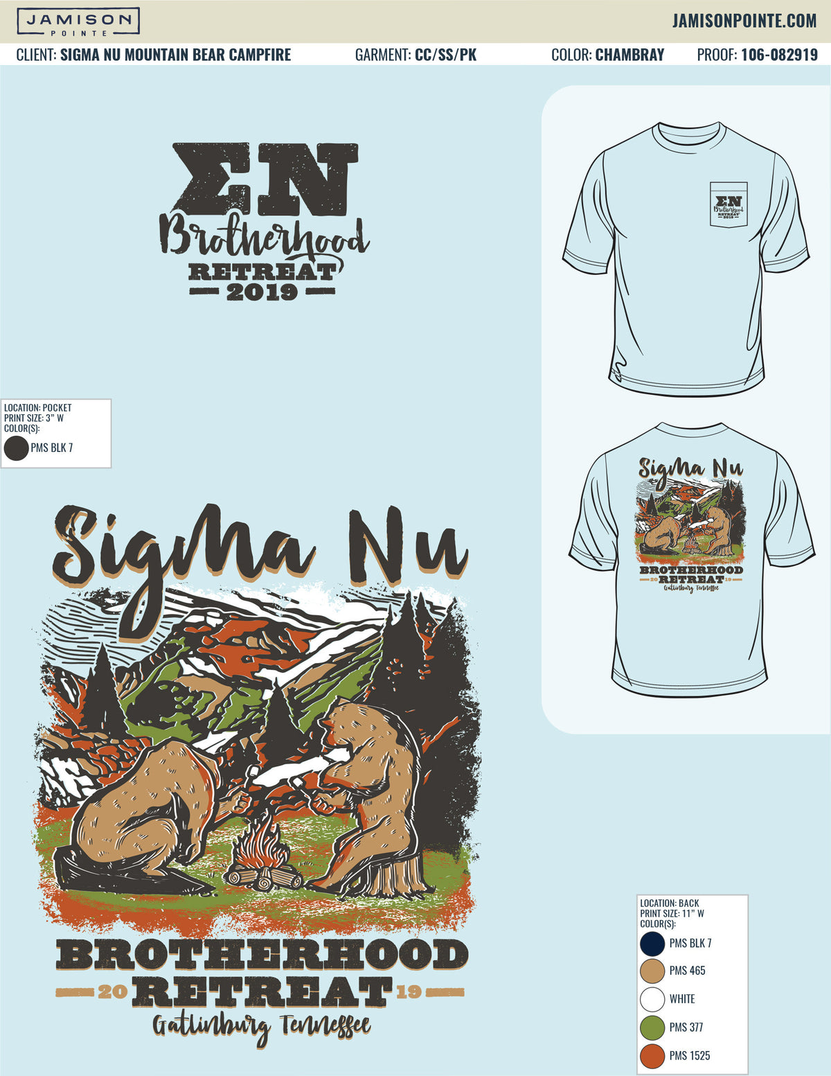 Sigma Nu Mountain Bear Campfire T-Shirt