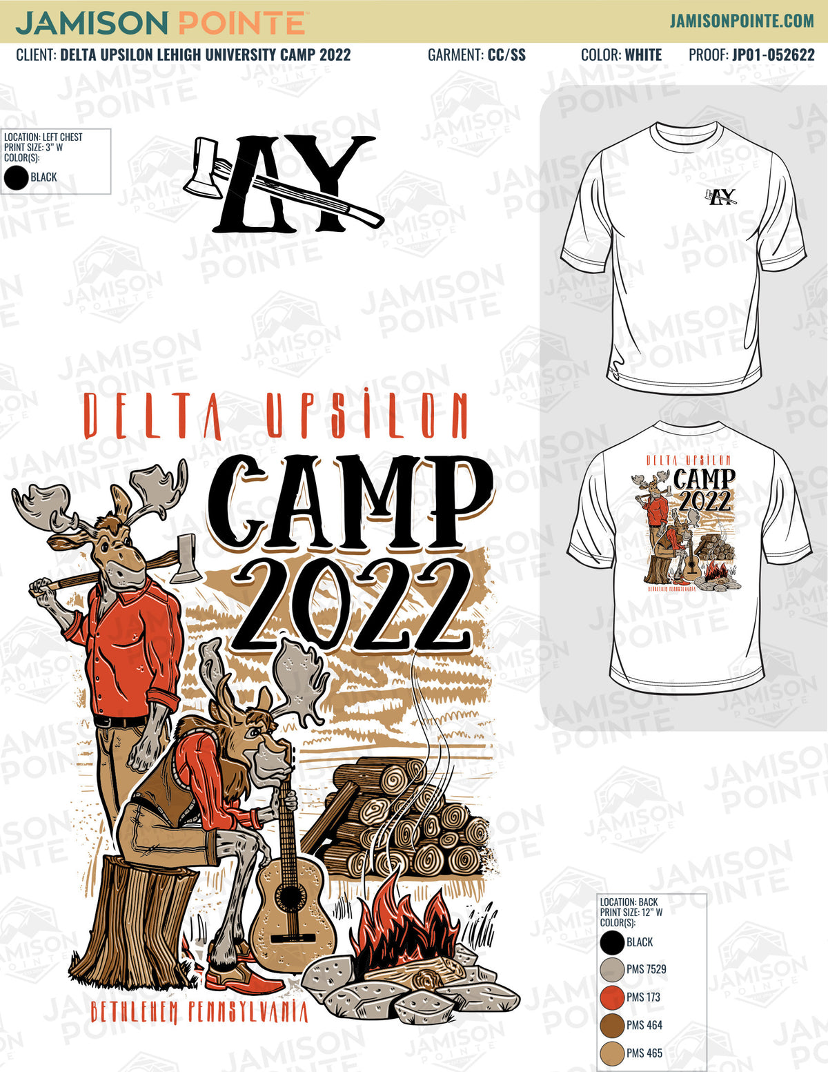 Delta Upsilon Lehigh University Camp T-Shirt