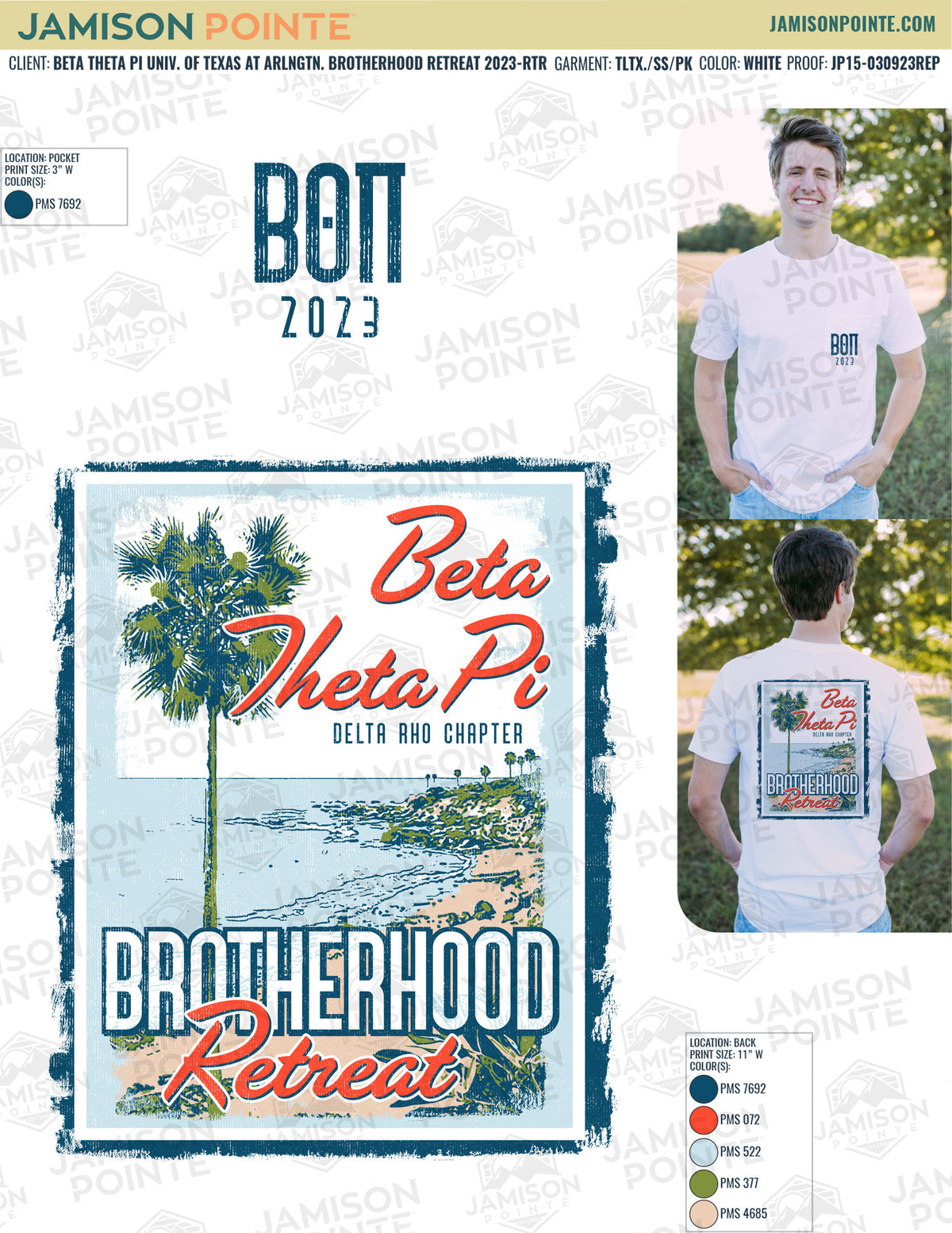 Beta Theta Pi University of Texas at Arlington Brotherhood Retreat T-Shirt