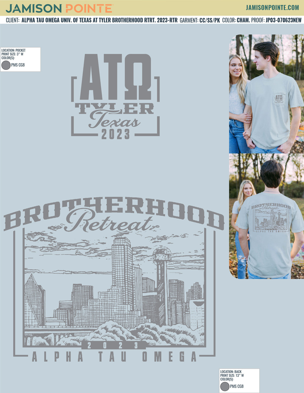 Alpha Tau Omega University of Texas at Tyler Brotherhood Retreat T-Shirt