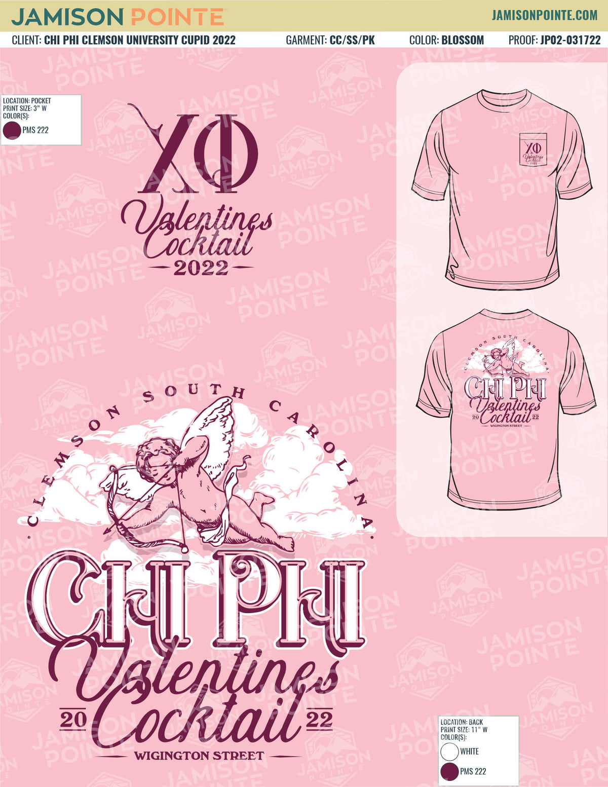 Chi Phi Clemson University Cupid T-Shirt