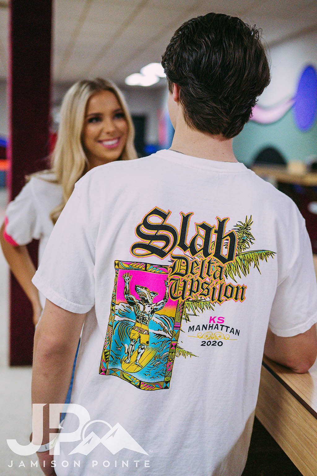 Delta Upsilon Slab Social Shark Tee