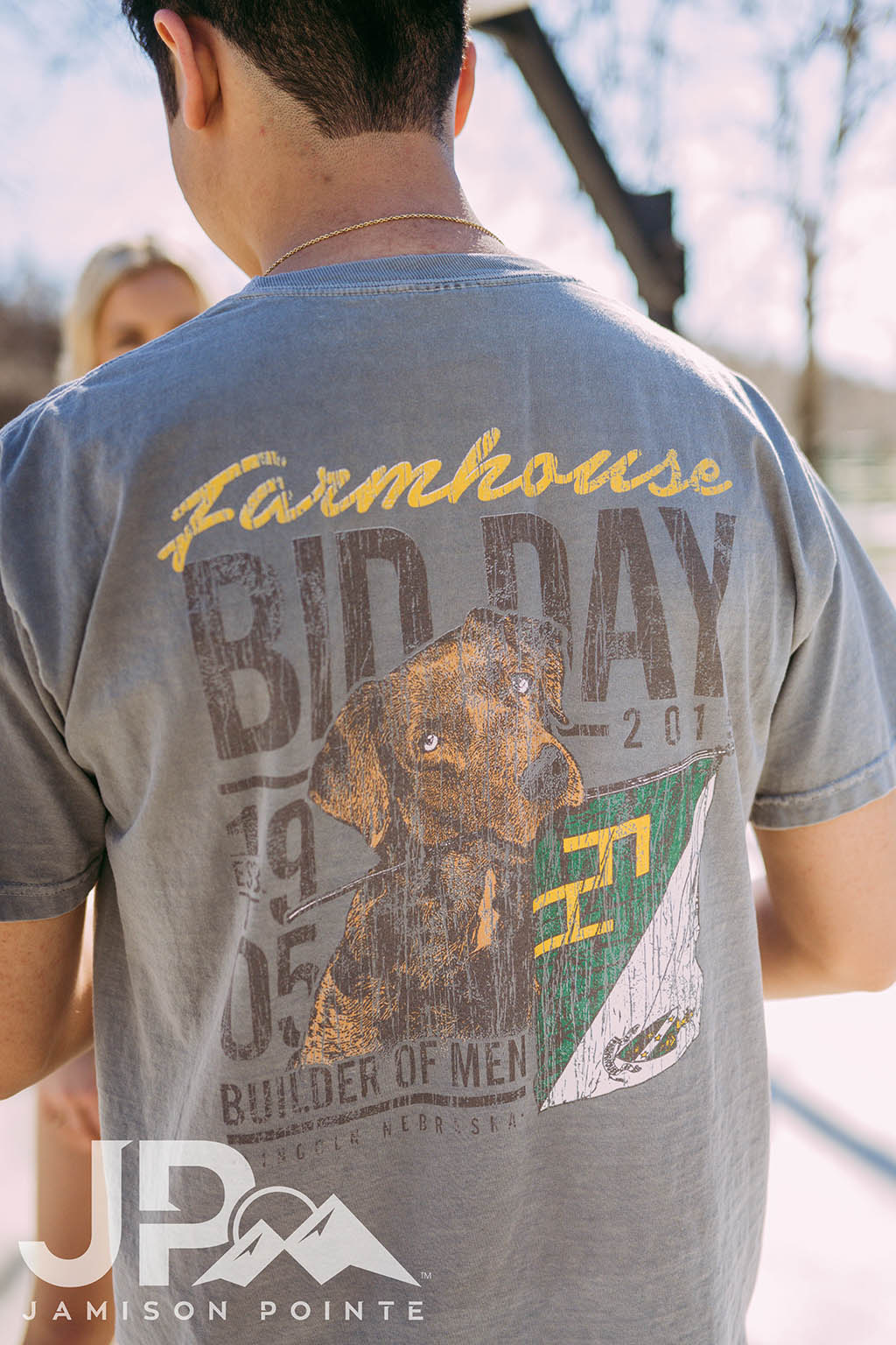 Farmhouse Bid Day Dog and Flag Tee