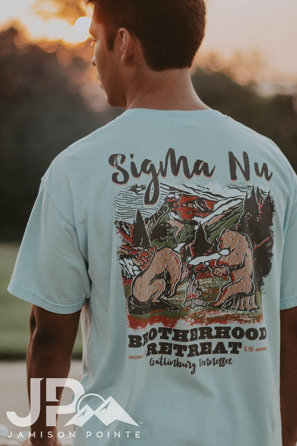 Sigma Nu Brotherhood Retreat Camping Bear Tee