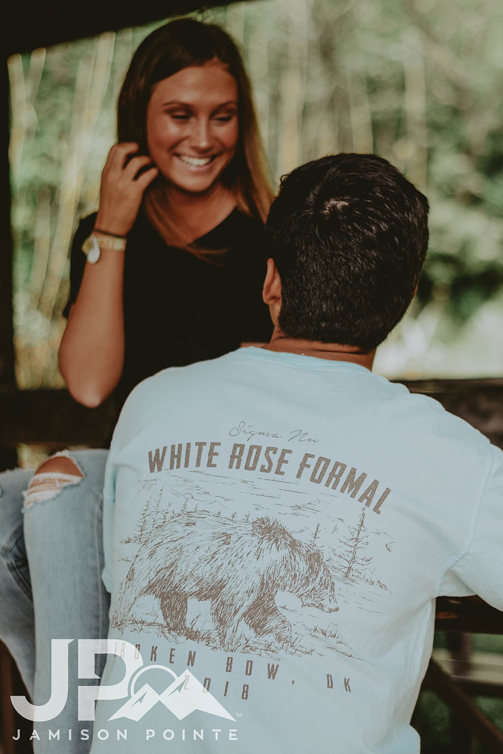 Sigma Nu White Rose Formal Bear Tee