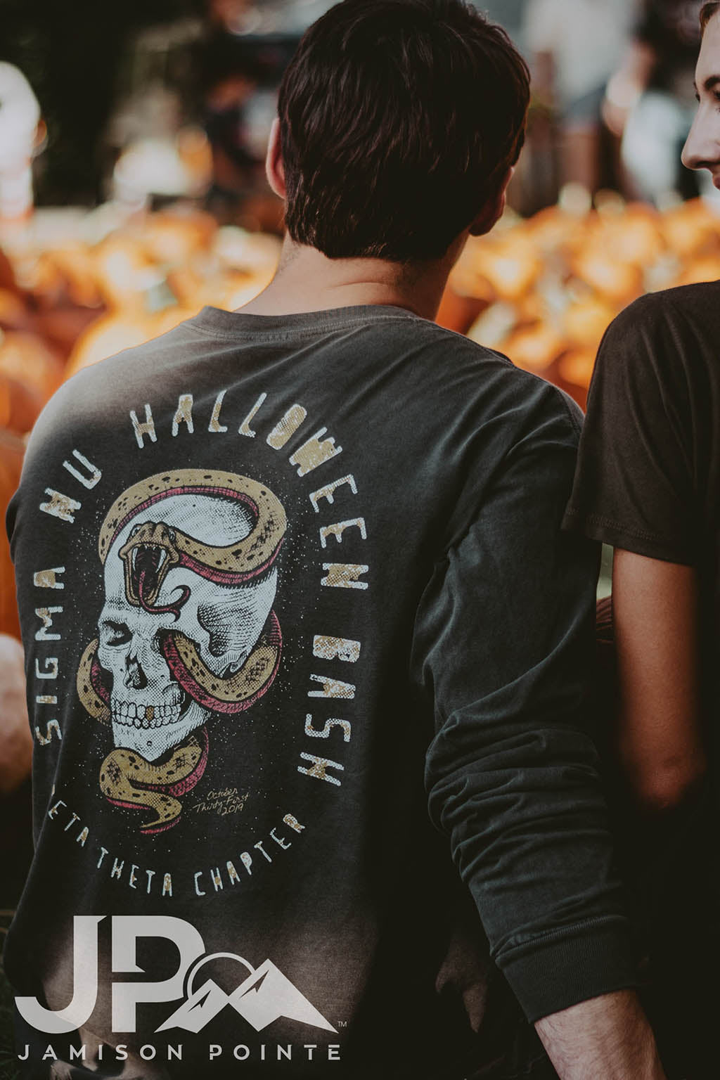 Sigma Nu Halloween Skull and Snake Tee